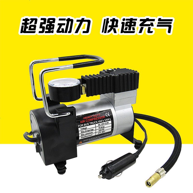 单缸车载充气泵12v点烟器式汽车用轮胎打气泵多功能冲气棒加气磅