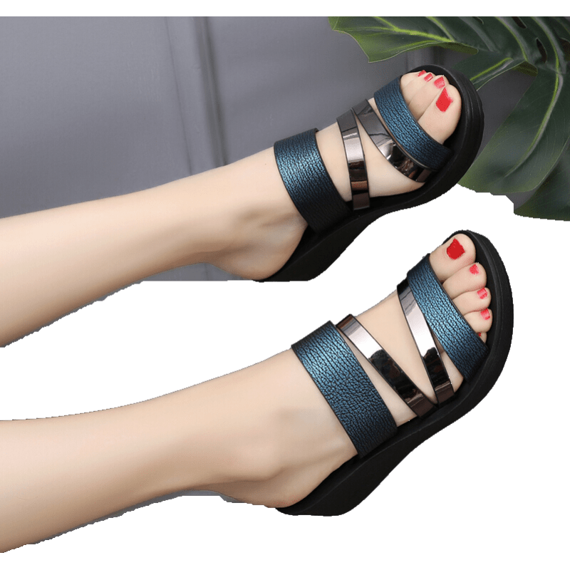 拖鞋女外穿夏时尚凉鞋托坡跟厚底凉拖新款网红凉拖鞋lm防滑女生女士