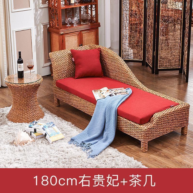 森美人卧室轻奢贵妃躺椅单人藤编美人榻贵妃椅沙发床小户型现代简约客厅 1米8右贵+茶几组合收藏下单立减5元 默认尺寸