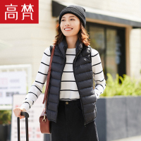 高梵GOLDFARM冬季立领马甲 迷彩轻薄羽绒服女士短款修身外套显瘦