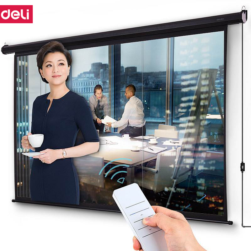得力(deli) M 50498电动投影幕(120英寸16:10)(黑色)