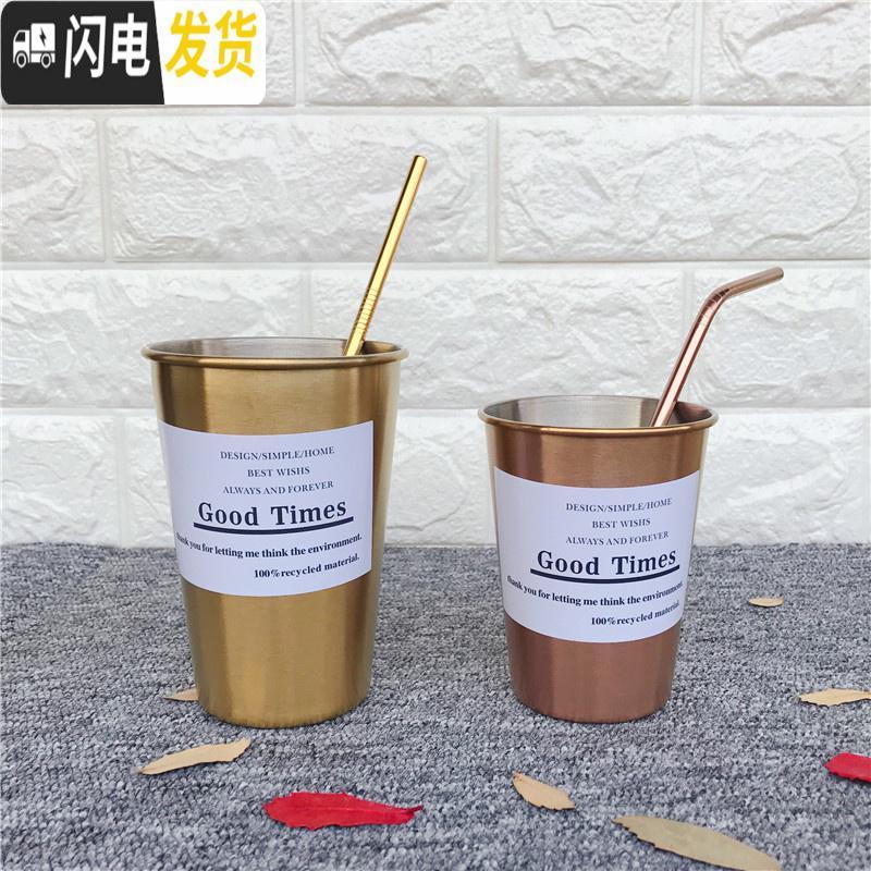 三维工匠笔筒创意时尚简约北欧风ins金色收纳盒化妆刷桶桌面摆件办公文具 大号玫瑰金304不锈钢笔筒