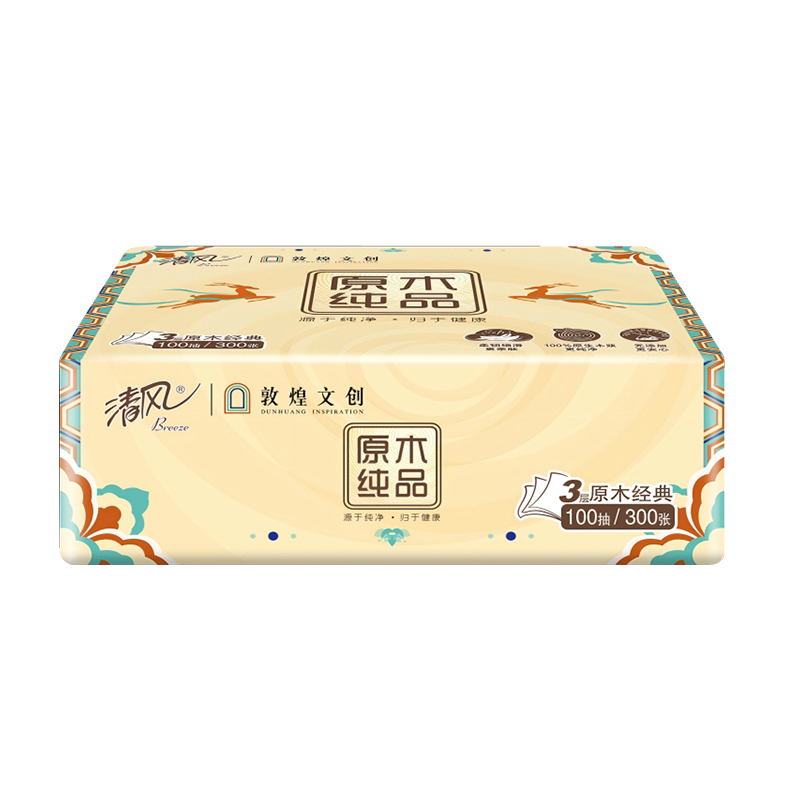 清风 原木敦煌联名3层100抽 AR10SCZ 4包(散包)