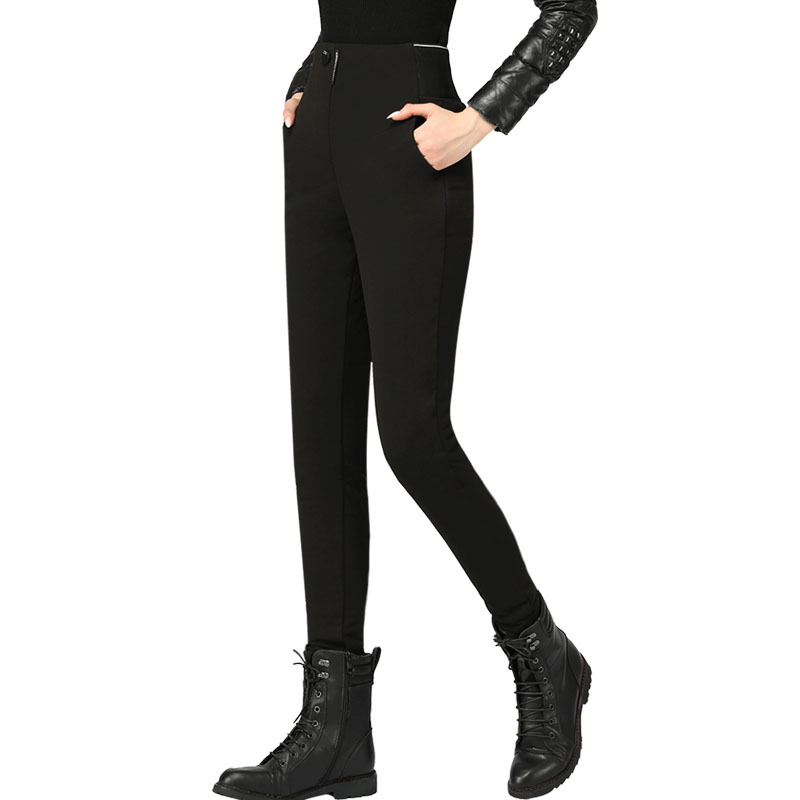 女士白鹅绒羽绒裤女反季新品弹力加厚修身高腰保暖外穿显瘦棉裤