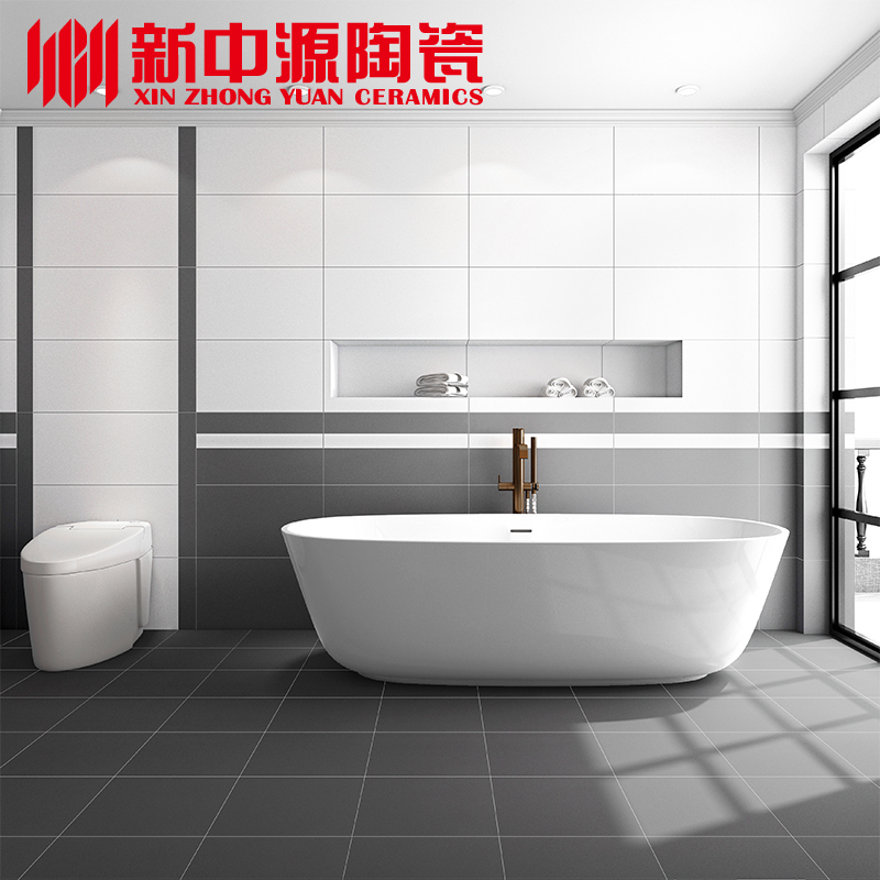 新中源卫生间300X600纯色仿古砖现代简约防滑地砖厨房阳台墙砖