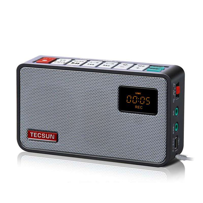 德生(TECSUN) ICR-100 黑色 收音机 复读机 插卡音箱 录音机 老年人广播半导体 英语学习机 电脑小音响