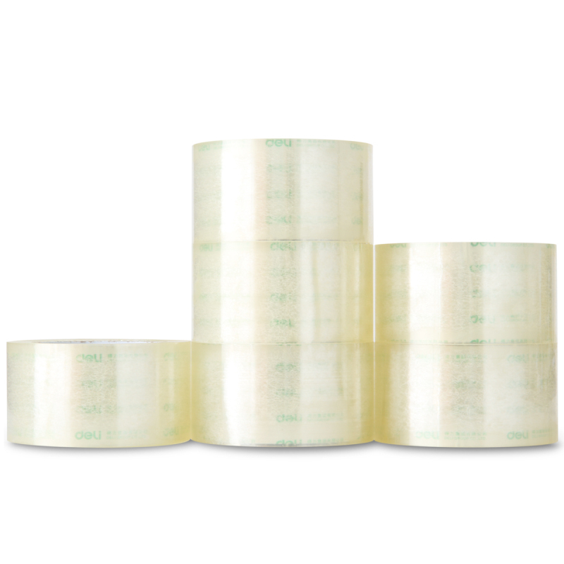 得力(deli) 30325高品质高透明封箱胶带打包胶带 60mm*100y*50um(91.4m/卷)6卷/筒