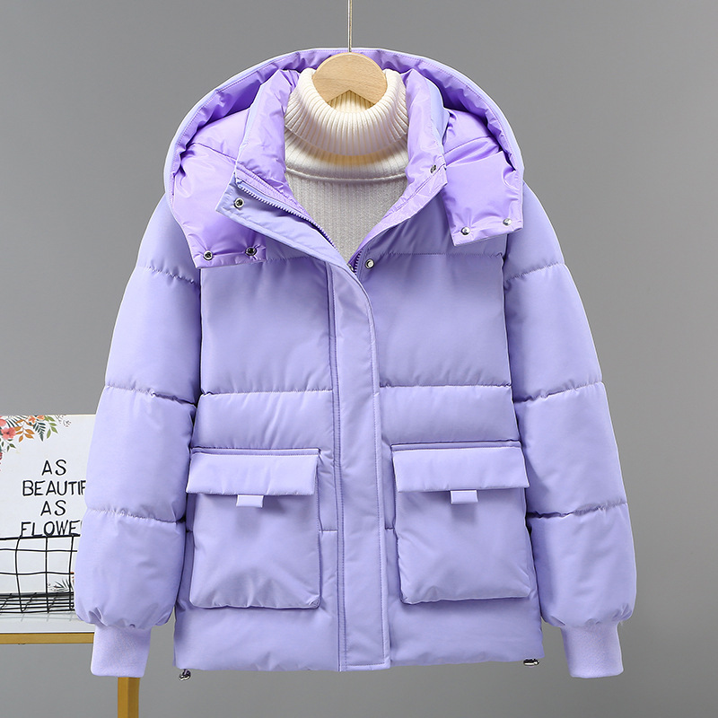 2024年冬季新款羽绒棉服棉袄短款韩版百搭女连帽气质时尚保暖外套高清大图