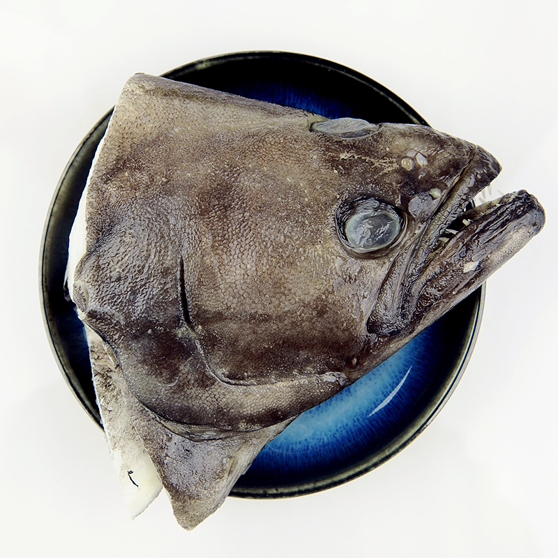 纯色本味 冷冻冰岛鸦片鱼头(庸鲽鱼头)整只 200g/袋 比目鱼头 海鲜