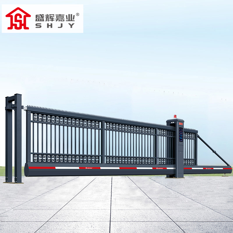 盛辉嘉业 悬浮门电动伸缩门铝合金封板无轨直线平移大门定制高清大图