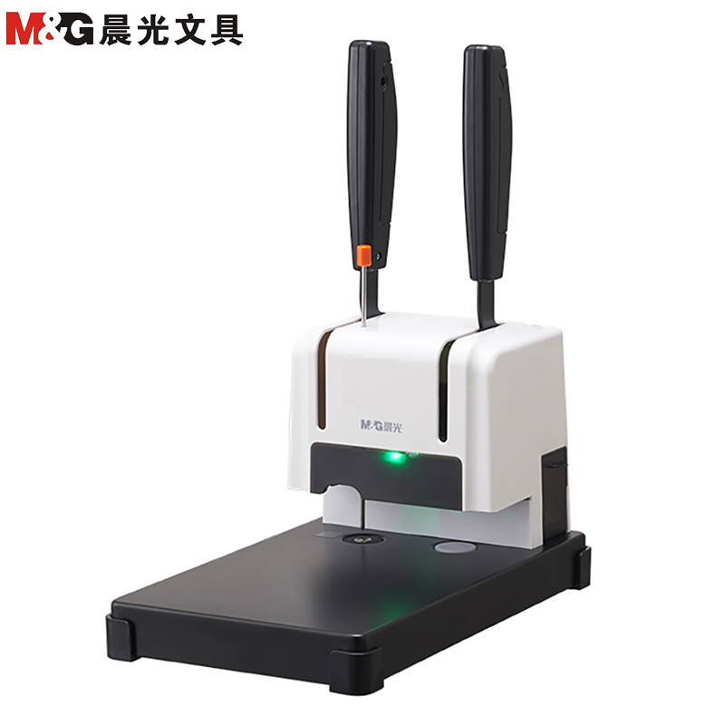晨光(M&G)AEQ96714财务凭证装订机 黑白色 会计手动打孔机 热熔铆管胶装订机 省力型票据打孔机 装订机