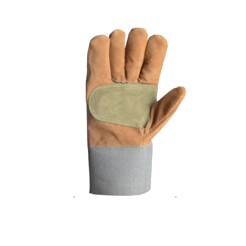 惠铁 短皮电焊工耐磨隔热防刺手套 花半皮 双高清大图