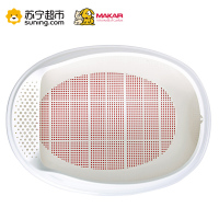 美卡(makar)膨润土型猫砂盆半封闭式三层猫厕所防外溅大猫幼猫适用 蓝色