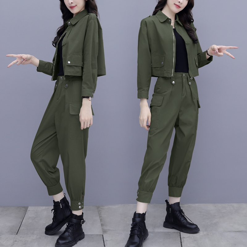 小样传奇工装风职业套装女显瘦2022新款初春气质时尚洋气减龄两件套潮
