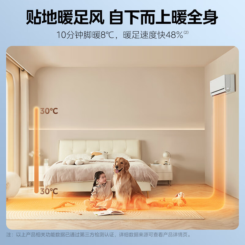 美的(Midea)空调风尊II新一级大1匹p变频冷暖智能壁挂式客厅卧室大风口节能省电挂机KFR-26GW/N8MXC1Ⅱ高清大图