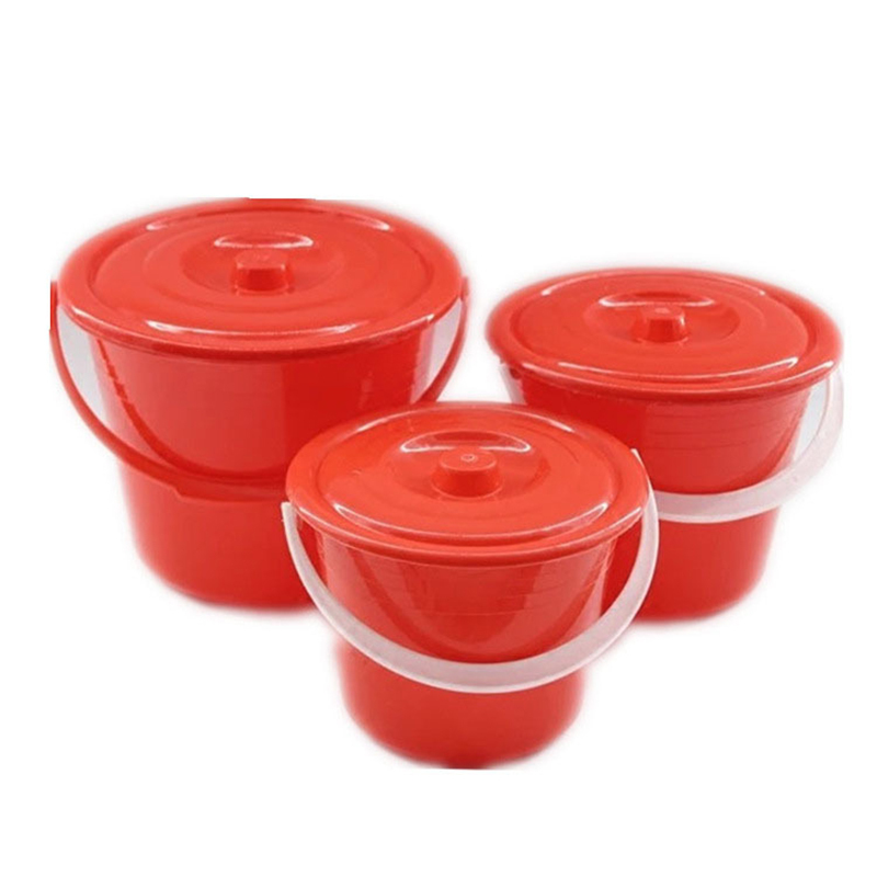 企购优品塑料红色油漆桶中号有盖3升10个装