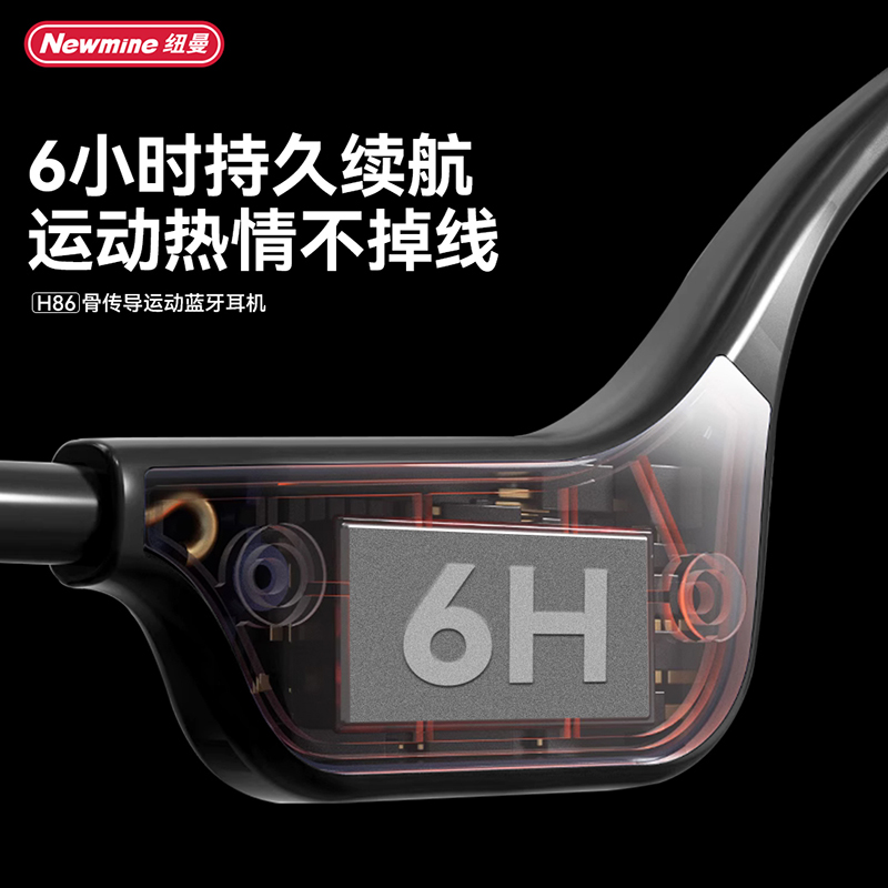 纽曼骨传导蓝牙耳机运动骨传导骑行跑步蓝牙耳机H86 颜色随机高清大图