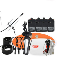 APP充电遥控脉冲后庭肛塞茎环马眼尿道插棒乳夹电极贴片硅胶按摩手套男女用自慰器SM情趣成人用品 皮革环+中号肛塞_749