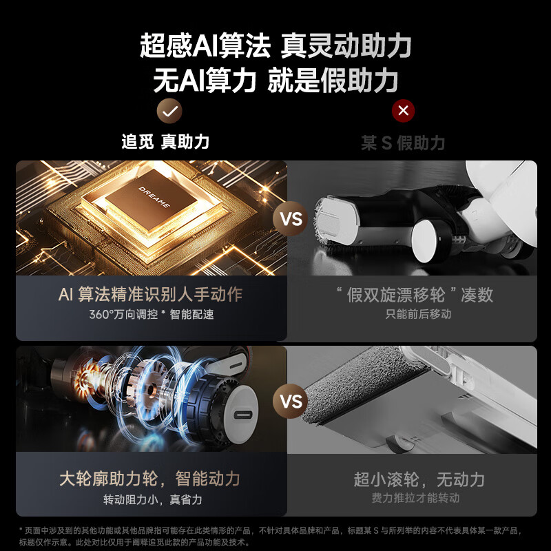 追觅洗地机H20 Ultra 旋锋版无线家用热水拖地机洗拖一体割毛发0缠绕 100°除菌烘干 超薄180°躺平高清大图