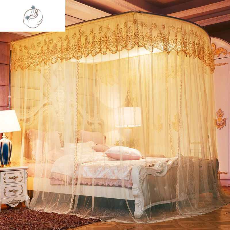 舒适主义shushizhuyiu型蚊帐家用公主风15m伸缩蚊帐18m加粗经典款黄色