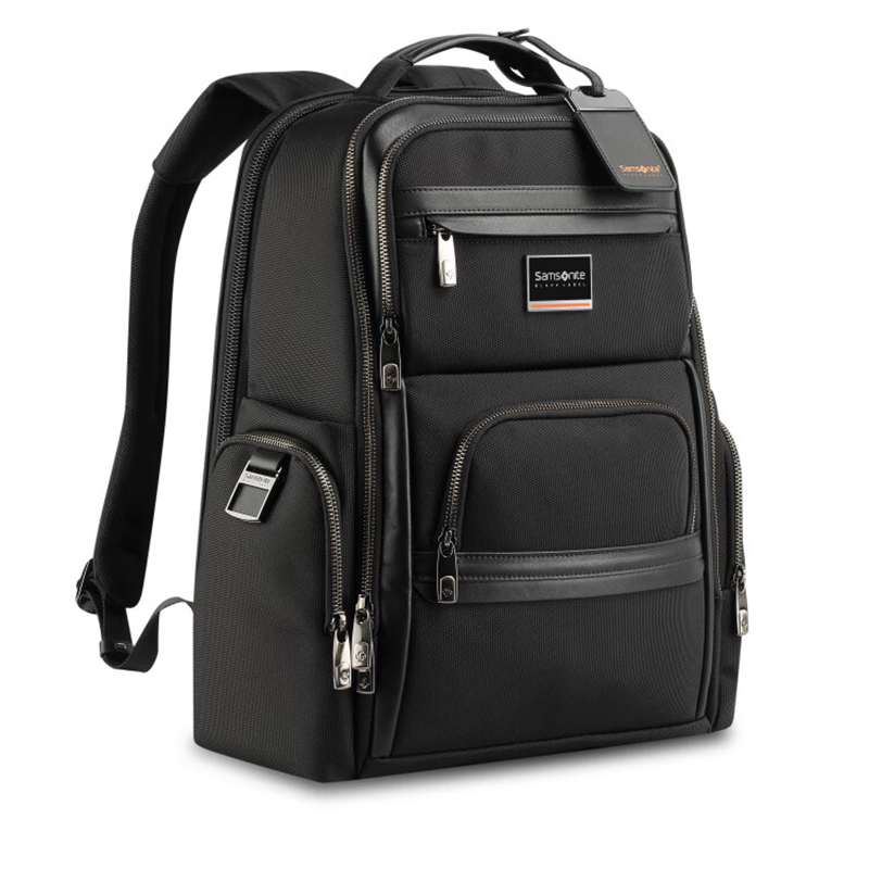 新秀丽(Samsonite)高端总裁包商务轻奢包双肩包电脑包男士背包多功能差旅包黑色NV7*09001高清大图