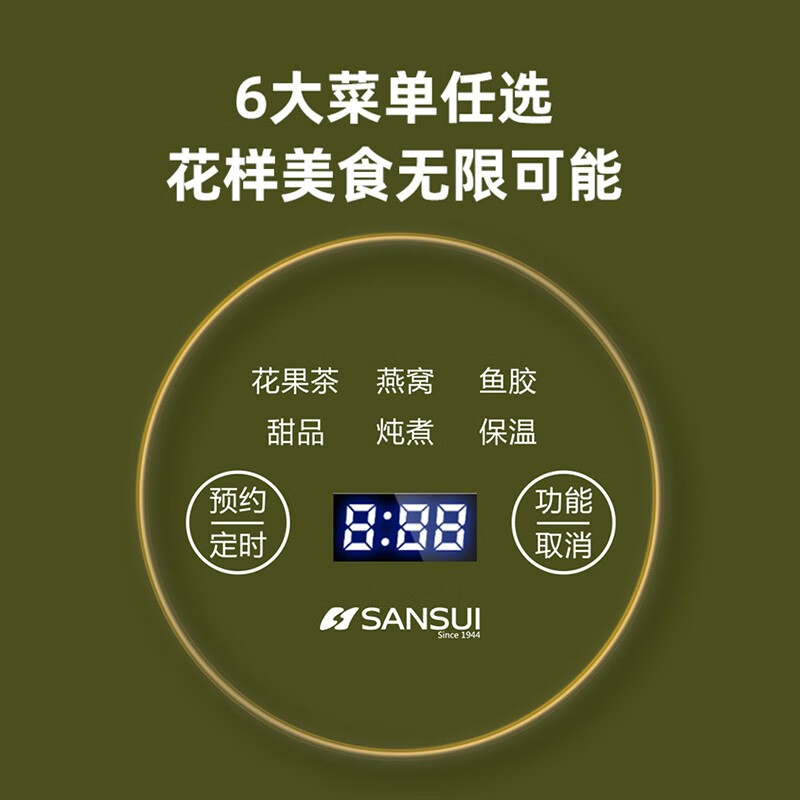 山水(SANSUI)电炖养生杯(电脑款)KT-920 绿色 0.6L高清大图