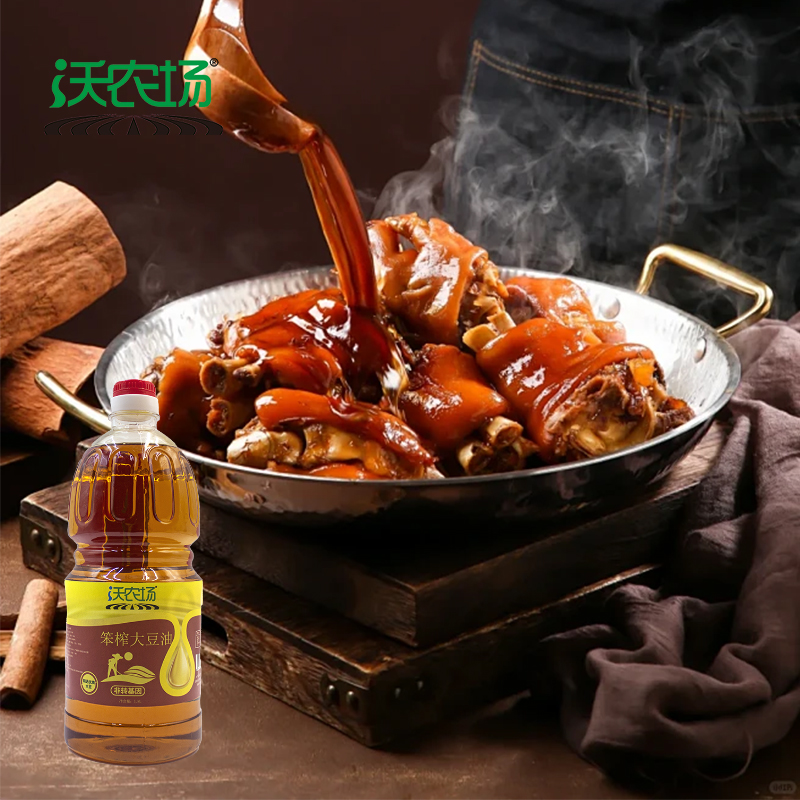 沃农场笨榨大豆油1.8L/桶高清大图