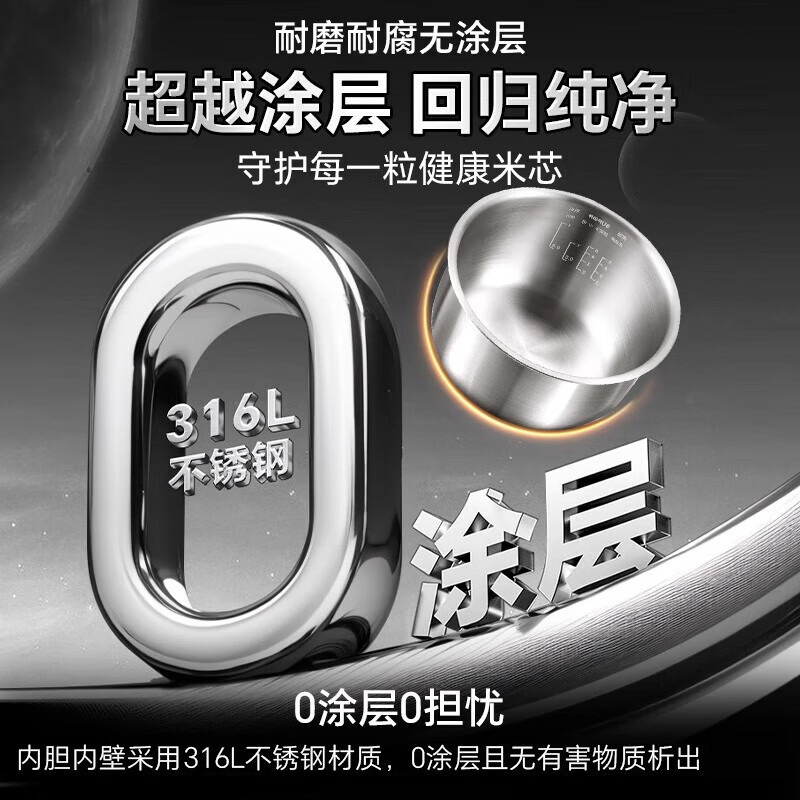 苏泊尔(SUPOR)电饭煲2-3人0涂层3升不锈钢家用小电锅煮饭煲汤煮粥锅多功能小型迷你微压电饭锅30FC2066高清大图