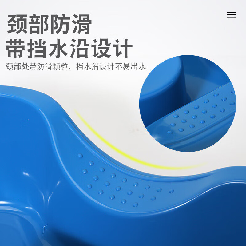 谋福 平躺式洗头盆 躺着洗头加宽大加厚无异味(蓝色+赠品)高清大图