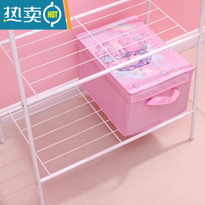 敬平粉色少女心晾衣架落地卧室内简易衣帽架折叠置物架凉晒挂衣服架子 落地挂衣架(粉色)高清大图