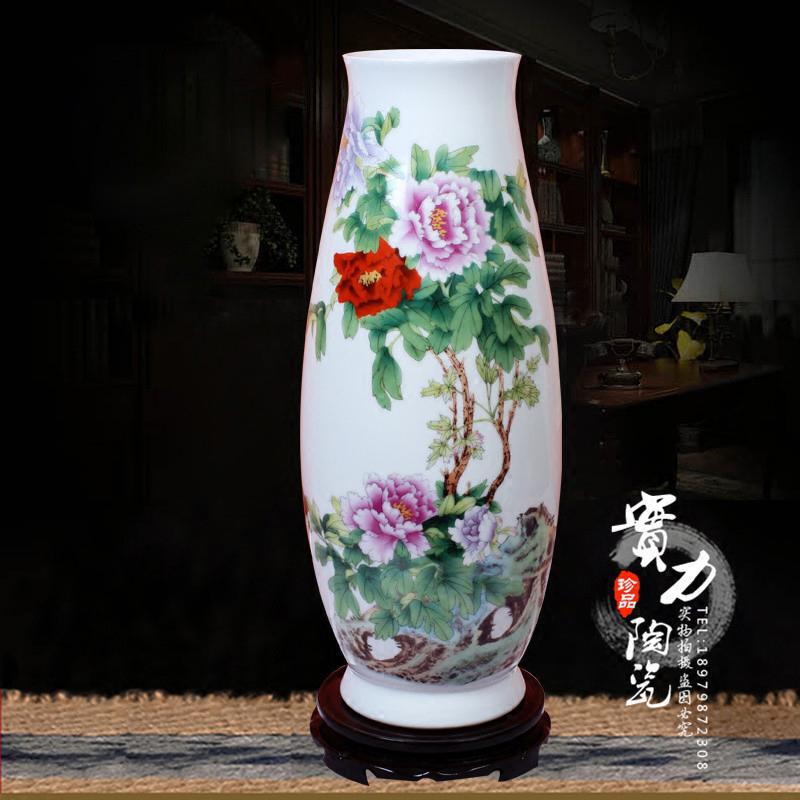 景德镇陶瓷器大花瓶牡丹花开富贵青花山水荷花客厅落地工艺品摆件 三维工匠 心想事成玉米型高清大图