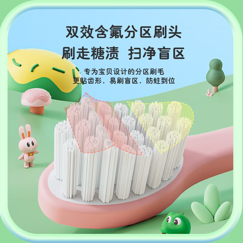 美的(Midea)儿童电动牙刷声波震动软毛含氟刷丝护龈可充电牙刷三种模式智能定时适用3-6-12岁宝宝 儿童牙刷丨萌萌黄高清大图