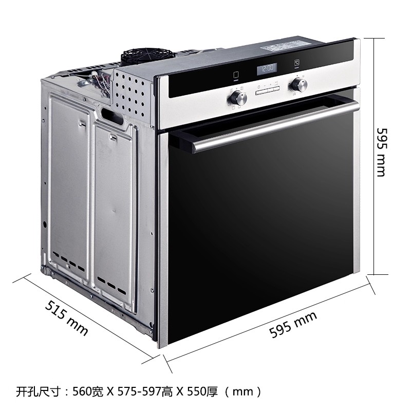 西门子61升嵌入式烤箱 HB23AB540W 不锈钢管加热电烤箱 热风循环蒸饭柜高清大图