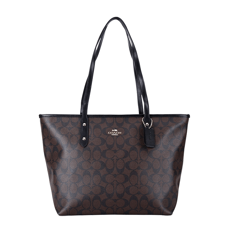 蔻驰(COACH)女包 女士奥莱款经典标志双面老花city30托特包City33单肩包金属马车标C纹斜挎包 F58292图片