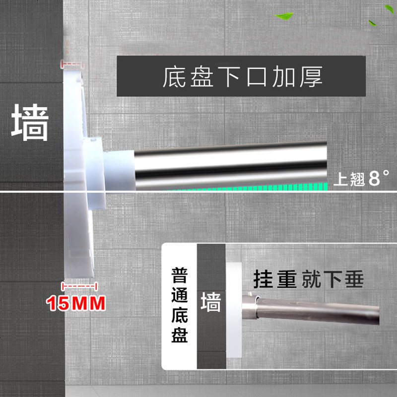 L形浴帘杆免打孔伸缩杆浴室帘杆不锈钢弧形U型浴帘杆浴帘套装