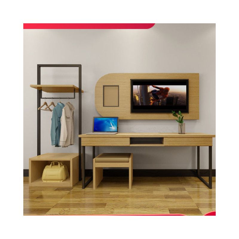 宾馆电视柜酒店茶水柜写字桌高低组合行李钢架简易电脑桌