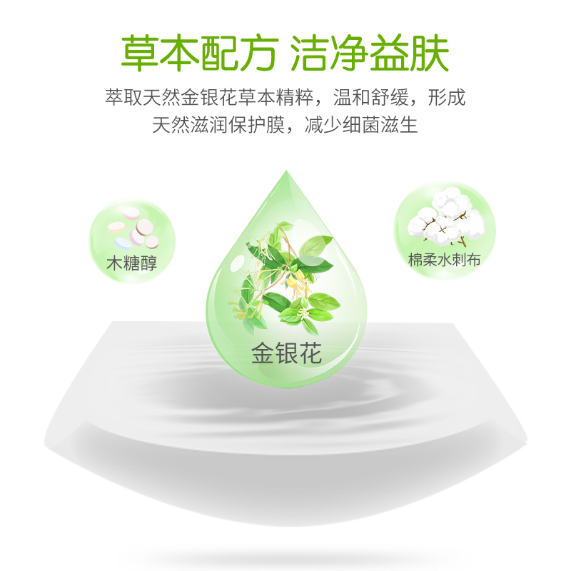 仁和优卡丹金银花绵柔湿巾100抽