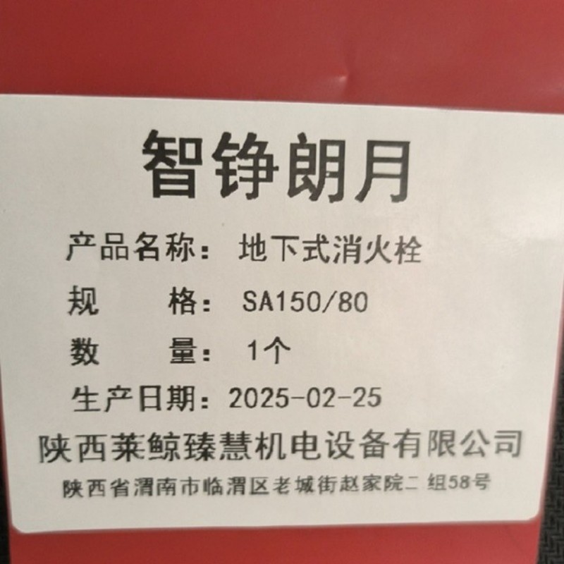 智铮朗月 地下式消火栓 SA150/80 个高清大图
