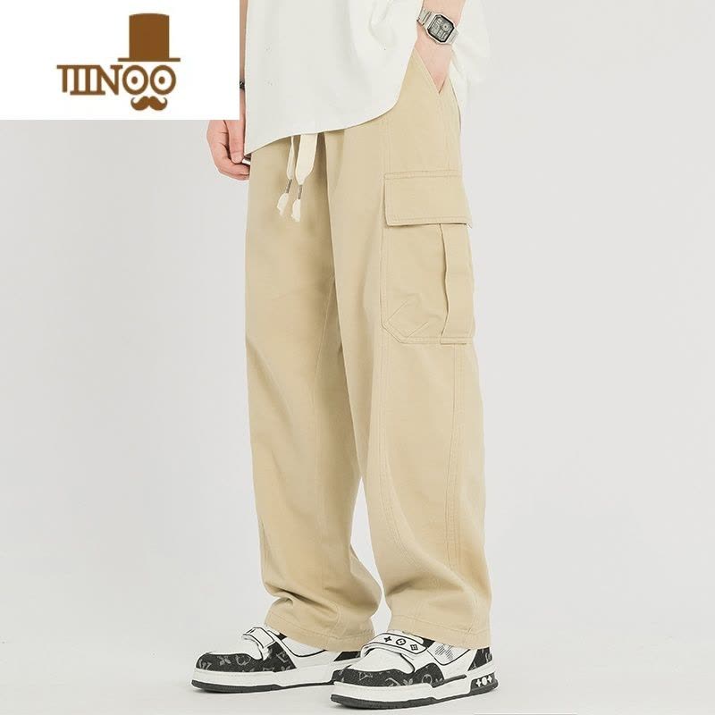 YANXU曼久机能工装裤男潮牌美式伐木裤夏季阔腿直筒男裤秋季裤子男款潮图片