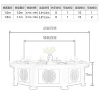 绵冠(MIANGUAN) 1.6m新中式实木大圆桌餐桌酒店餐桌