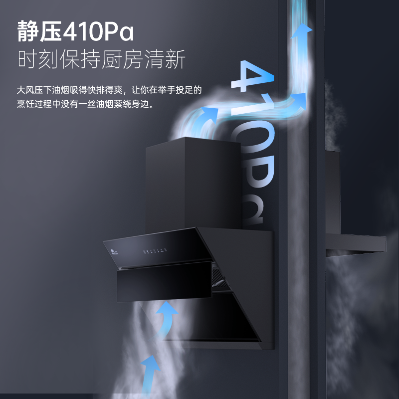 红日(RedSun)侧吸式烟灶套装21立方宽域拢烟挥手控制红外线燃气灶定时灶厨电组合JED19H+EM608B 天然气高清大图