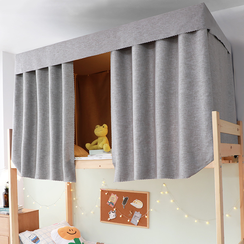 风床帘带纱 学生宿舍强遮光棉麻床幔 大学寝室上铺下铺