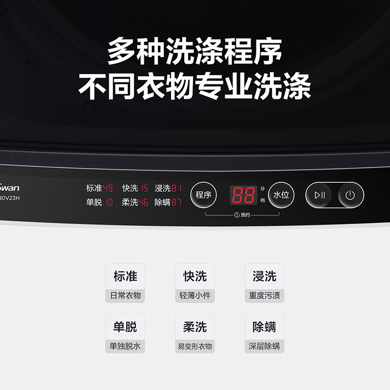 小天鹅(LittleSwan)10公斤 波轮洗衣机全自动 健康免清洗 品质电机 TB100V23H 新升级除螨洗