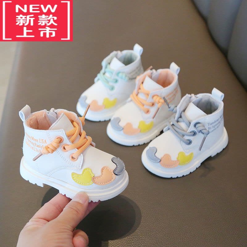 可莉允宝宝马丁靴一岁小男童鞋子秋冬季款加绒棉鞋婴儿女童短靴儿童靴子图片