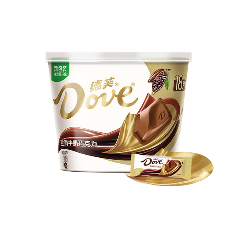 德芙全家桶 丝滑牛奶巧克力 碗装18粒216g 休闲零食糖果 生日礼物