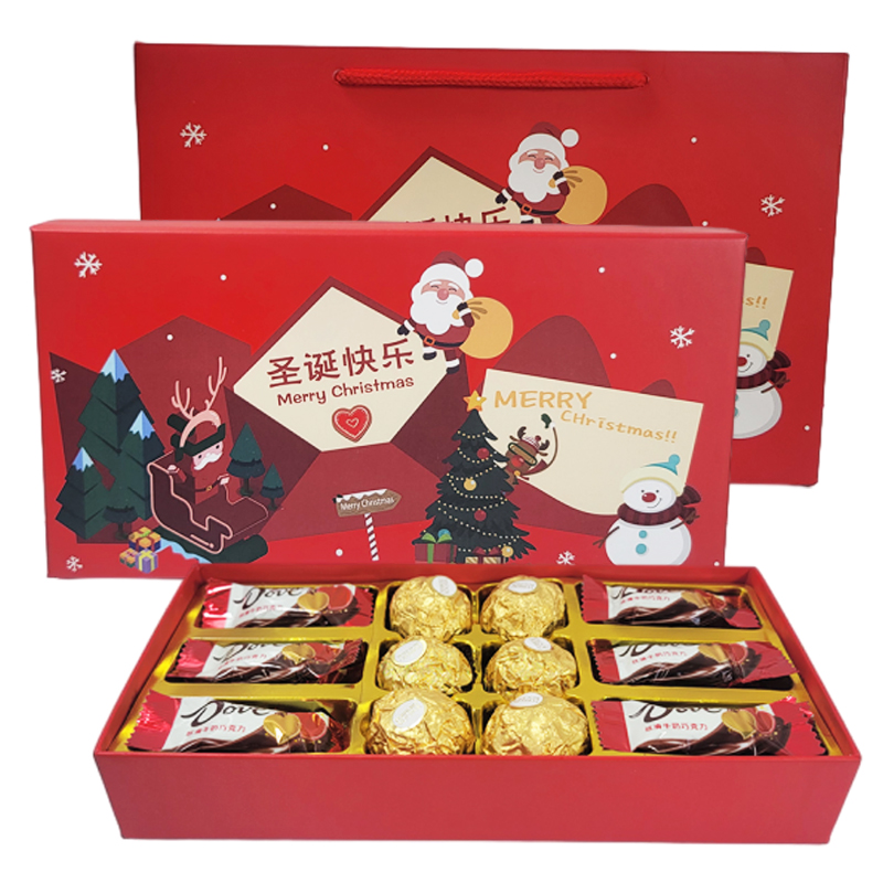 费列罗榛果威化巧克力18粒装圣诞节礼盒装元旦年货休闲零食品 委托装好发 圣诞盒6颗+4.5g*12颗