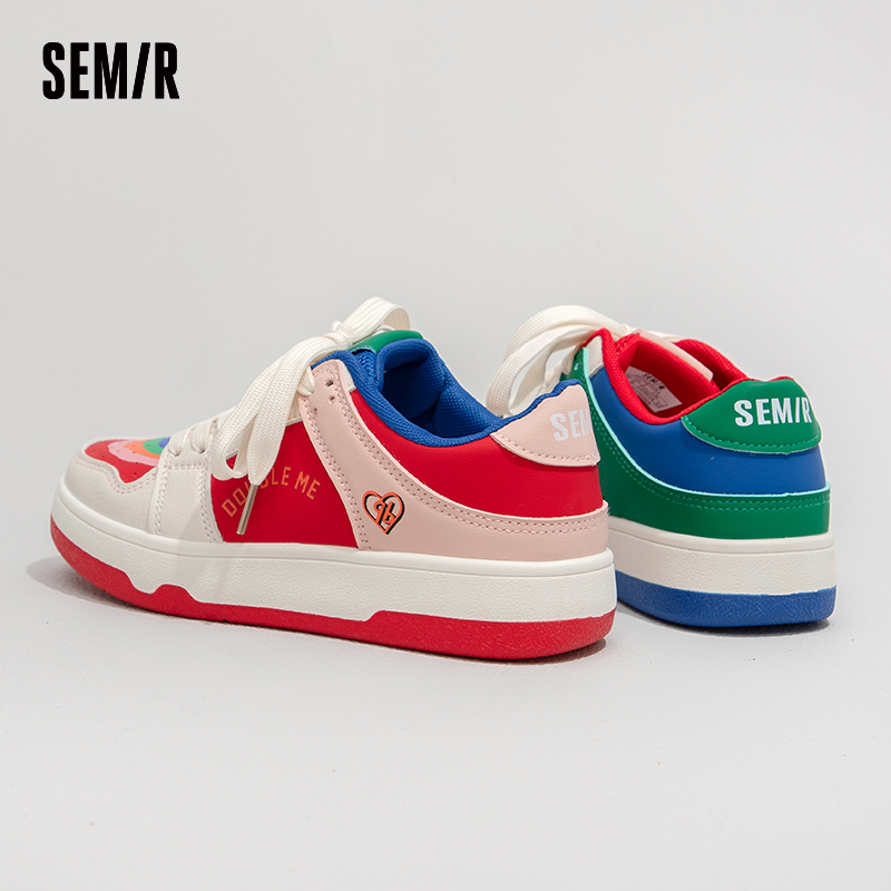 semir鸳鸯鞋女彩虹鞋子2023秋季新款ins潮小白鞋时尚百搭休闲板鞋