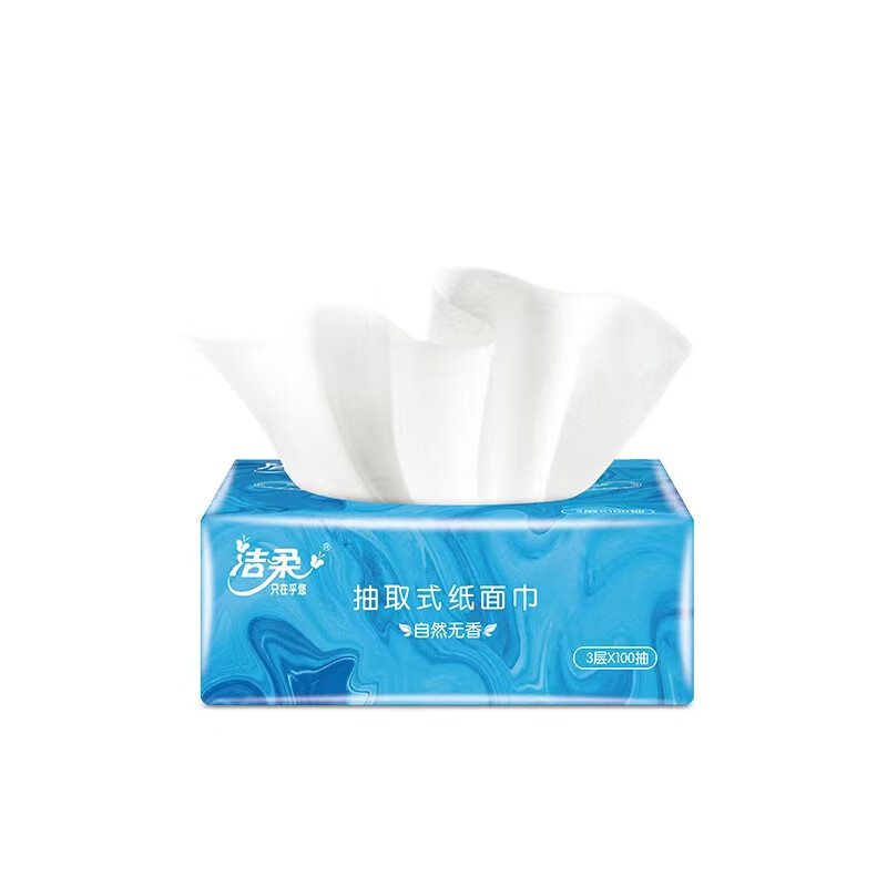 洁柔 蓝色甄选软抽纸面巾TR073301A/箱*1 6914068052847-6高清大图