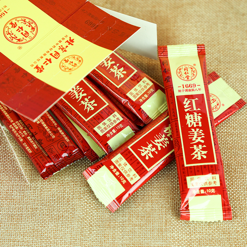 北京同仁堂老姜汤 速溶姜汤 红糖姜茶120g(10g*12袋)