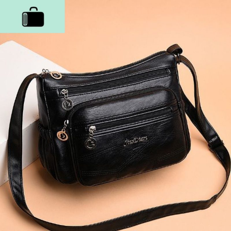 斜挎包中年单肩包妈妈包水洗皮女包包包女2019新款newlake女士单肩包